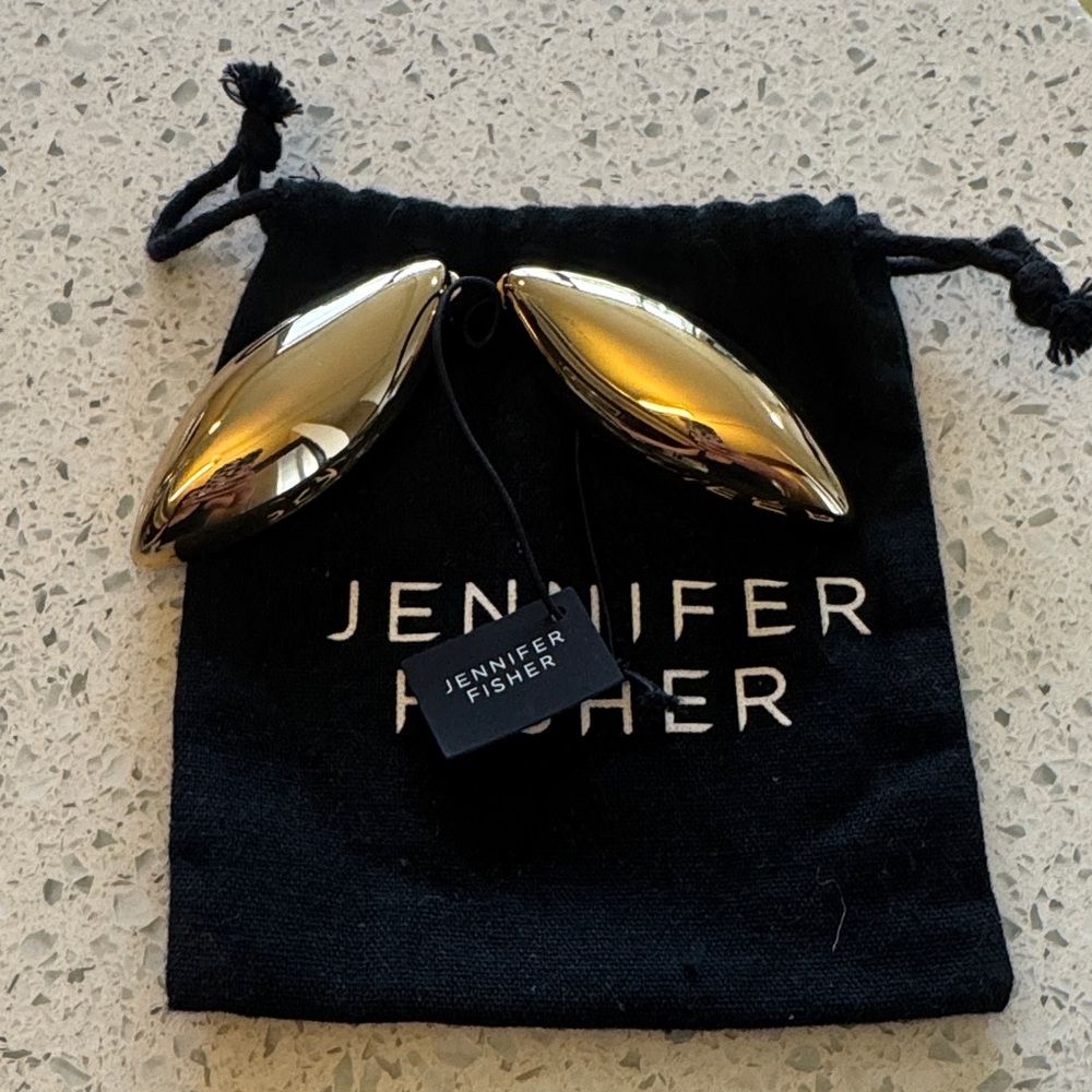 Jennifer Fisher Shiny Gold Statement Earrings